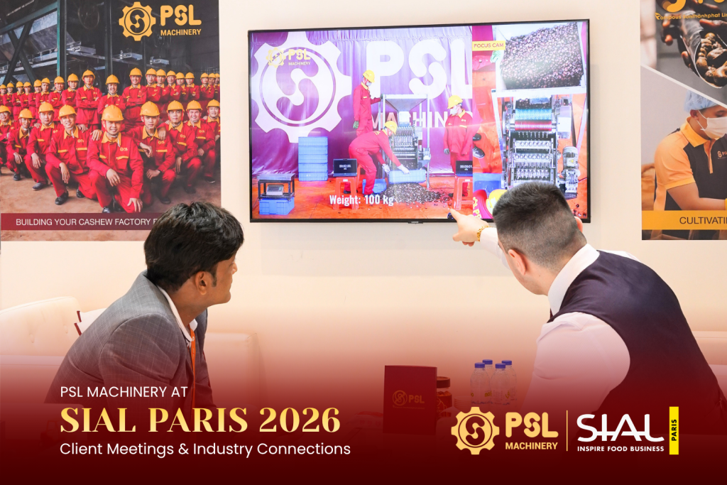 PSL Machinery booth welcoming international clients and partners at SIAL Paris 2026